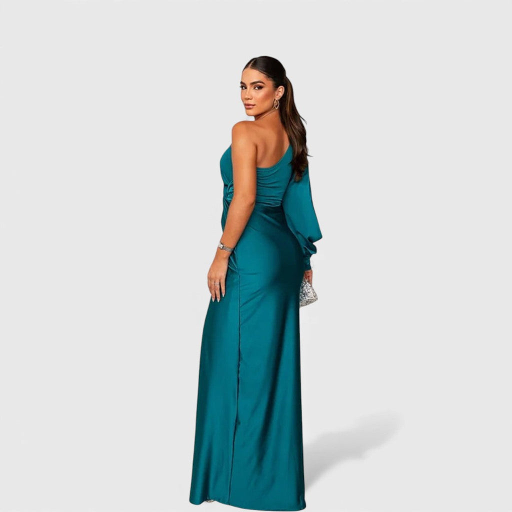 Sukienka maxi Katarzyna | Elegancki fason na jedno ramię 7