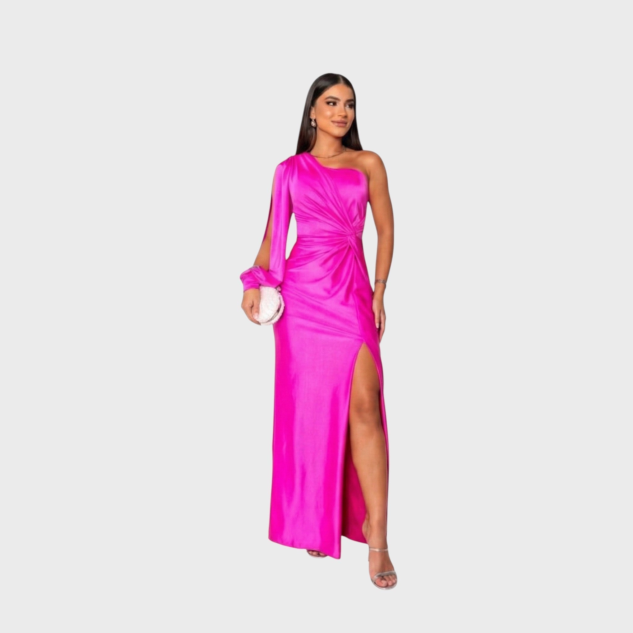 Sukienka maxi Katarzyna | Elegancki fason na jedno ramię 9