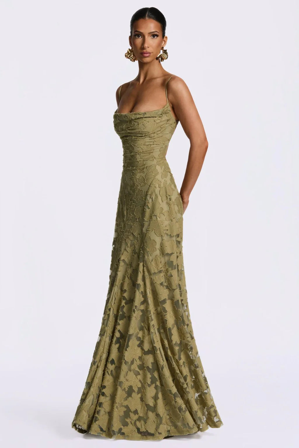 Sukienka maxi Lira | Cienkie Ramiączka, Dopasowana Góra, Elegancka Na Wesele 6