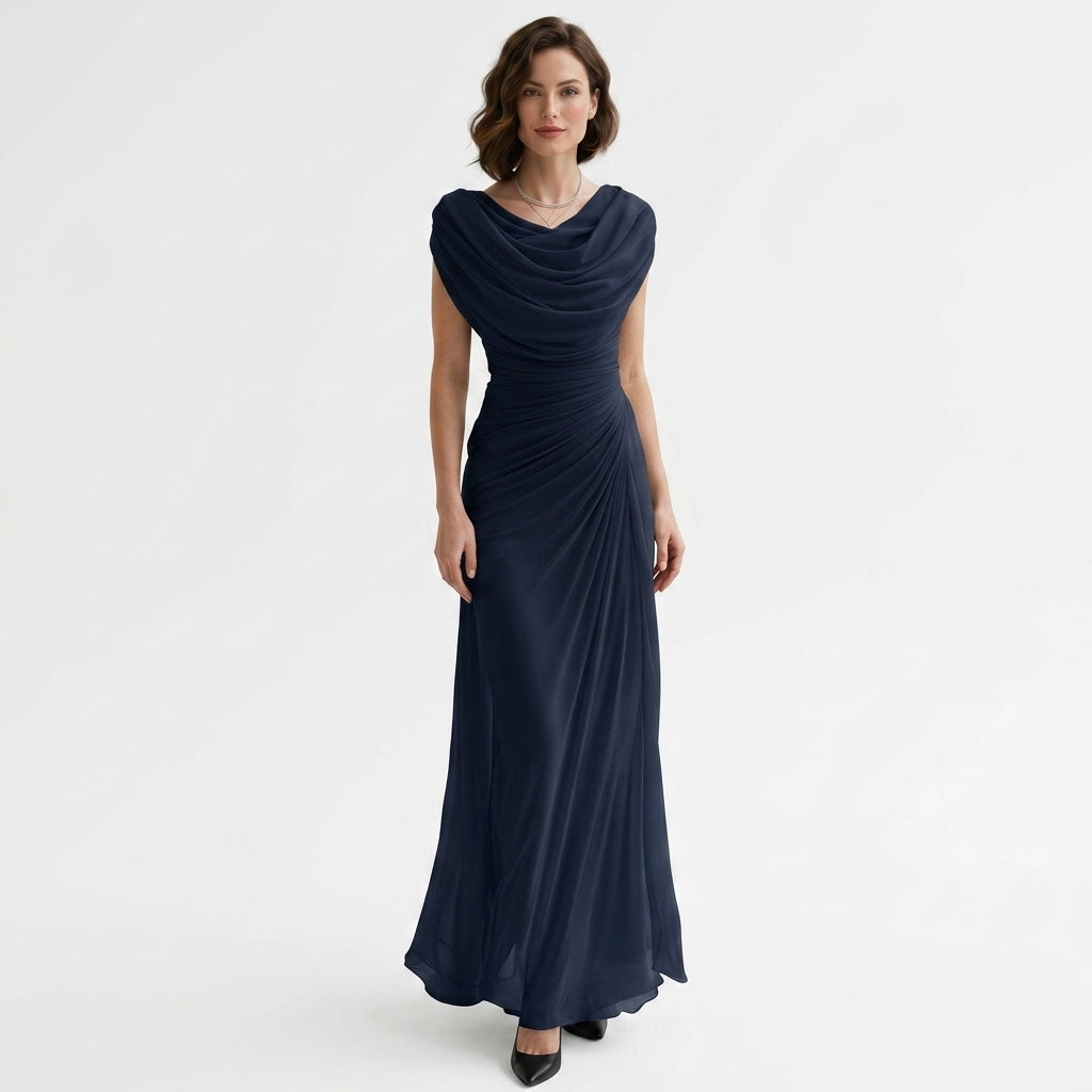 Sukienka maxi Malia | Drapowany dekolt cowl, elegancka na wesele 2