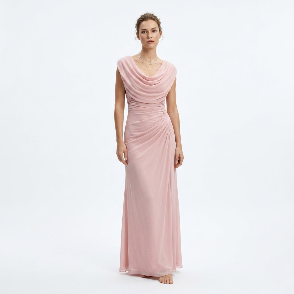 Sukienka maxi Malia | Drapowany dekolt cowl, elegancka na wesele 4