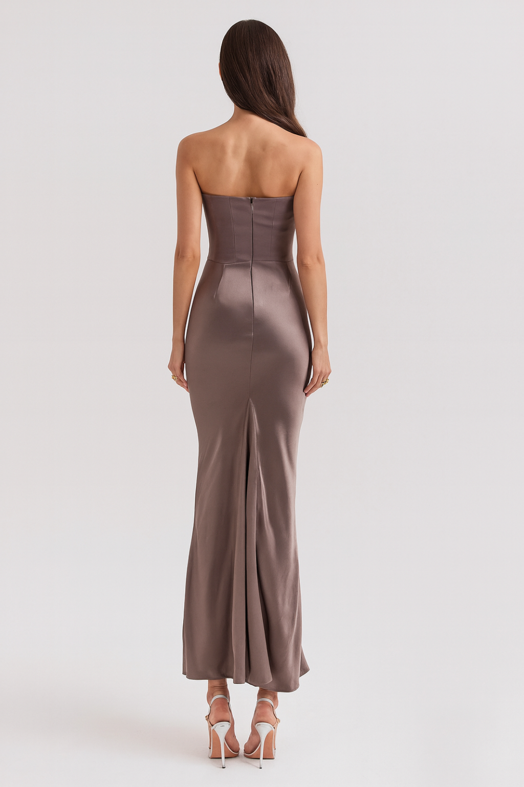 Sukienka maxi Melisa | Gorsetowa góra bez ramiączek, elegancka na wesele 1
