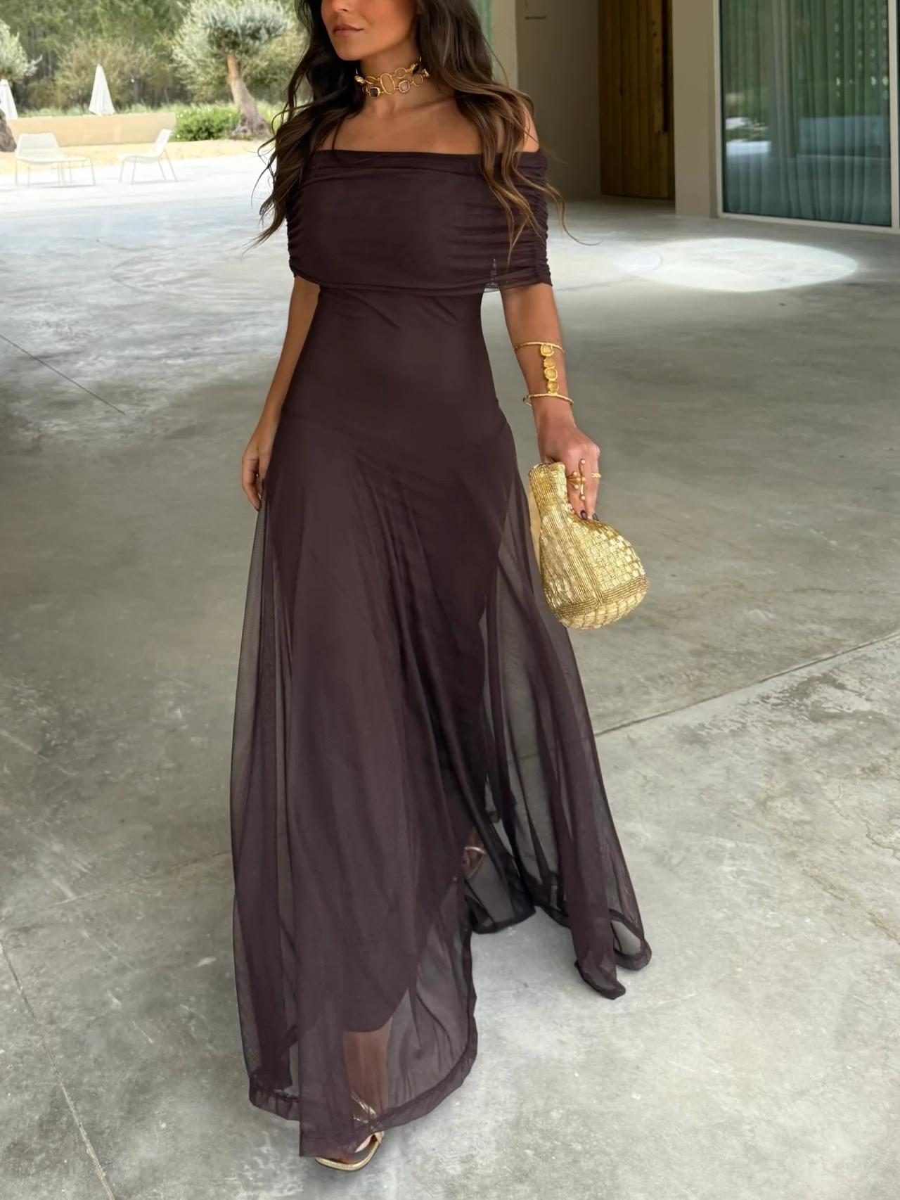 Sukienka maxi Posy | Styl hiszpanka, odkryte ramiona, letnia elegancja 0