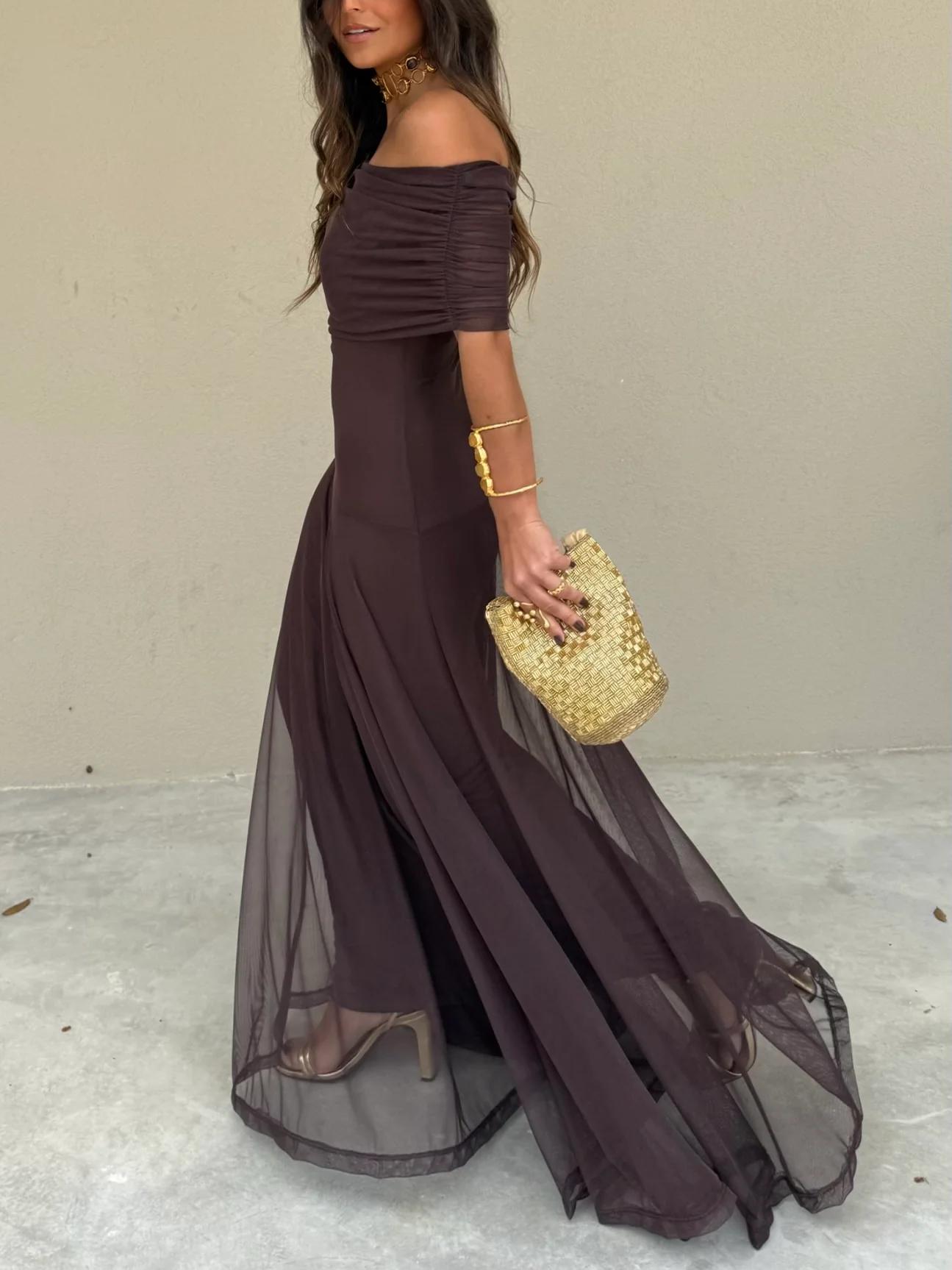 Sukienka maxi Posy | Styl hiszpanka, odkryte ramiona, letnia elegancja 2