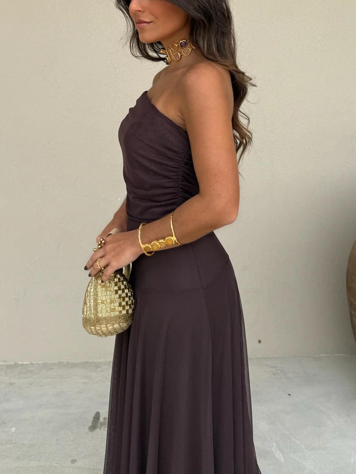 Sukienka maxi Posy | Styl hiszpanka, odkryte ramiona, letnia elegancja 5