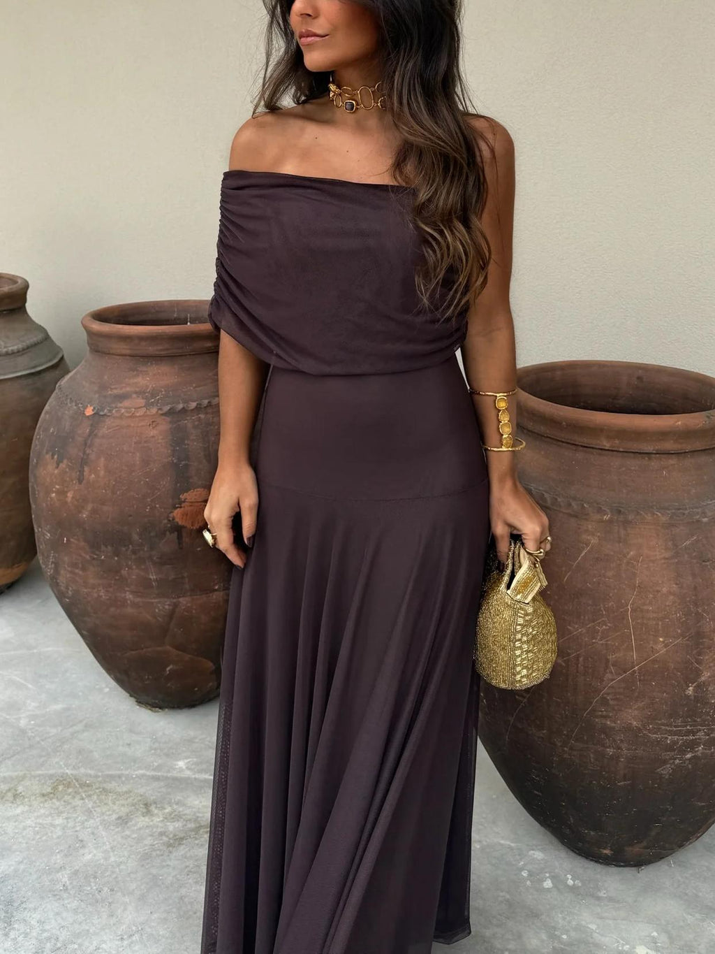 Sukienka maxi Posy | Styl hiszpanka, odkryte ramiona, letnia elegancja 7