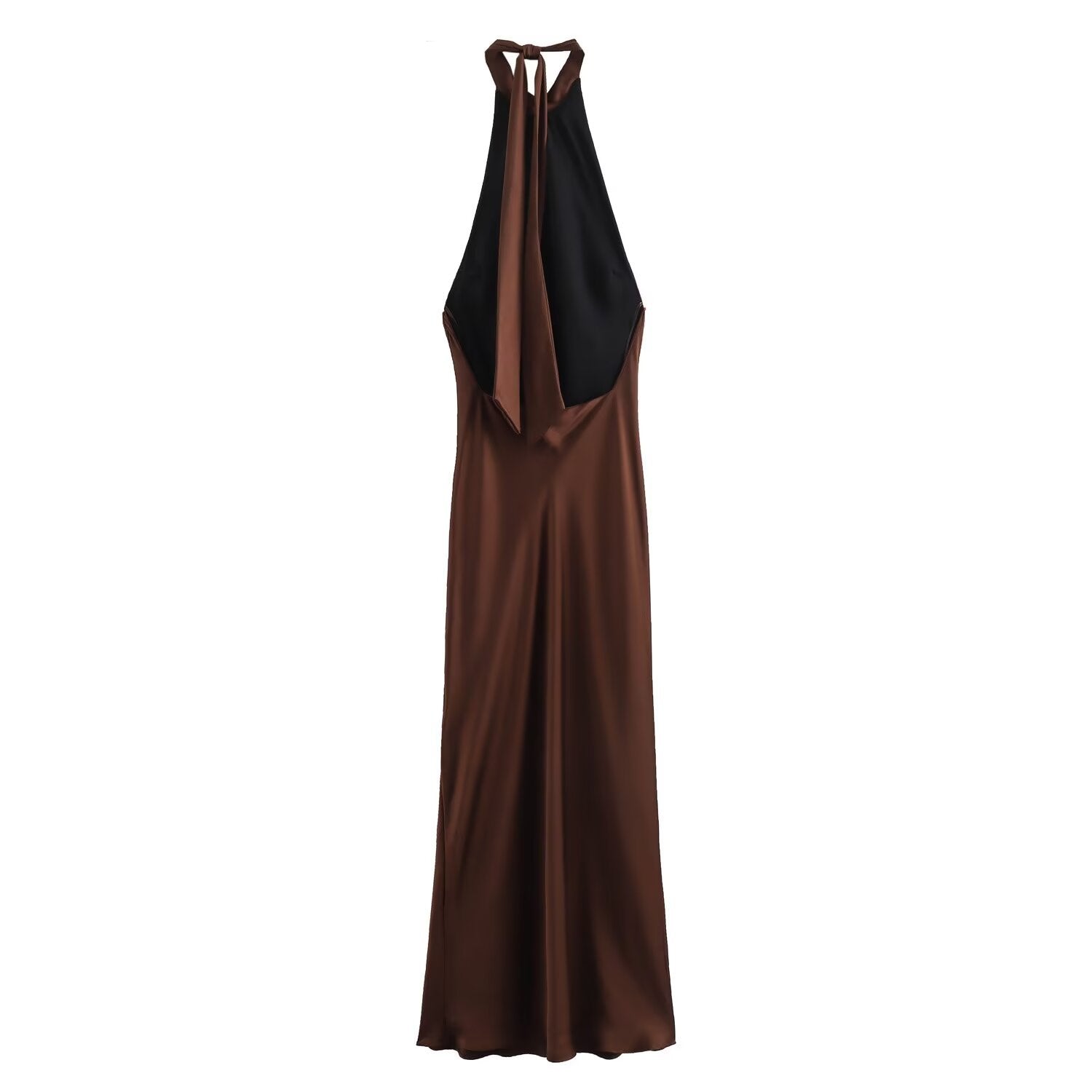 Sukienka maxi Selina | Halter, Odkryte Plecy, Smukły Krój na Wesele 0