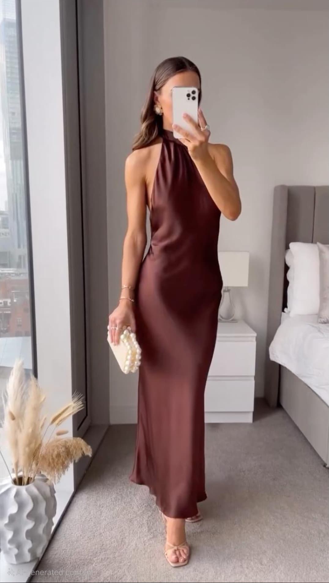 Sukienka maxi Selina | Halter, Odkryte Plecy, Smukły Krój na Wesele 1
