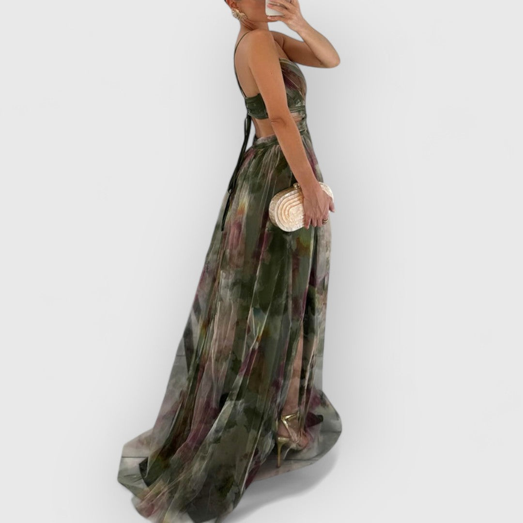 Sukienka maxi Sonia | Kwiatowy wzór, elegancki długi fason na wesele 3