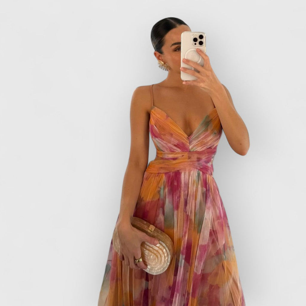 Sukienka maxi Sonia | Kwiatowy wzór, elegancki długi fason na wesele 8