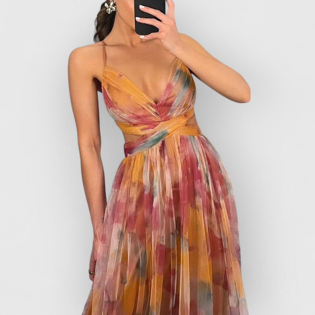 Sukienka maxi Sonia | Kwiatowy wzór, elegancki długi fason na wesele 9