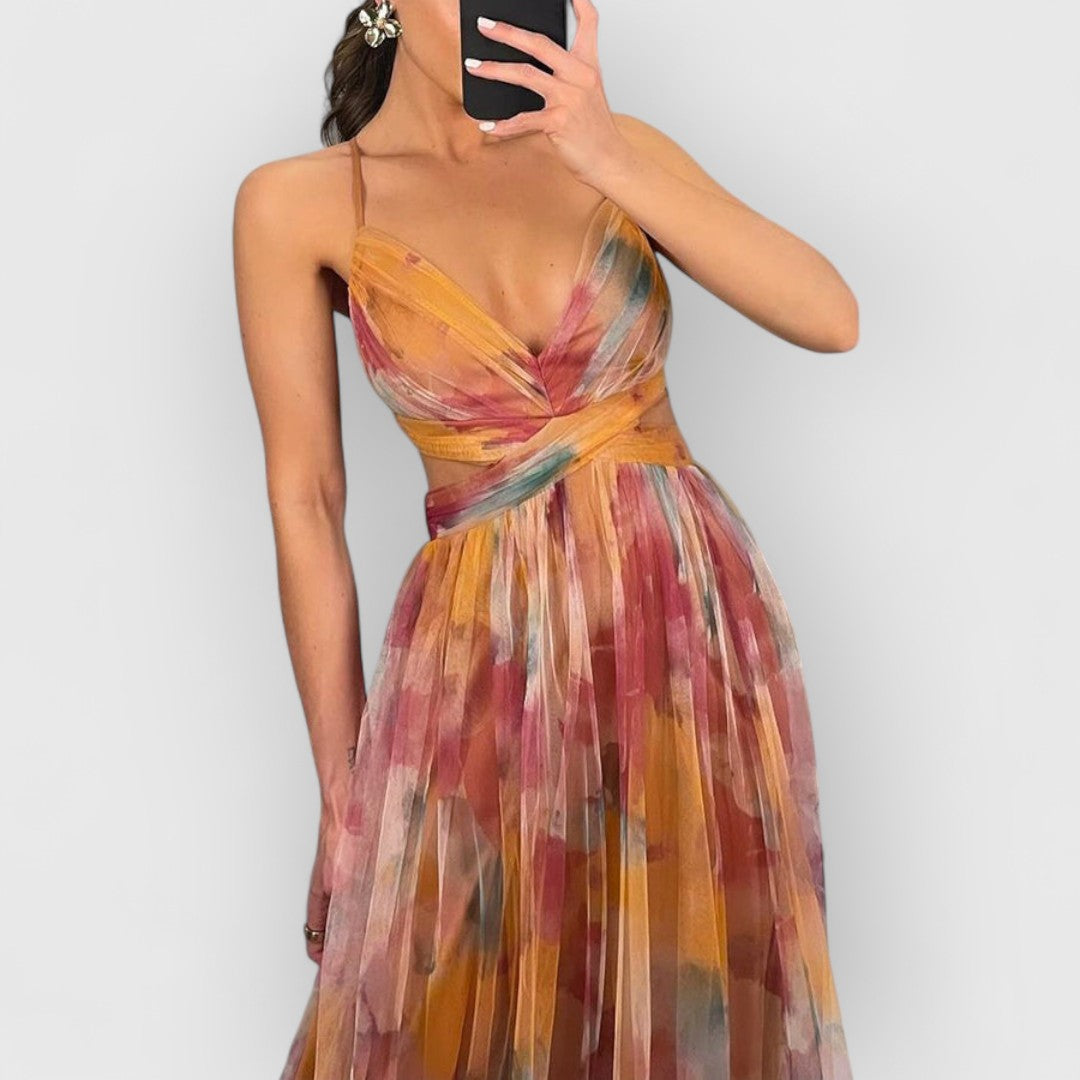 Sukienka maxi Sonia | Kwiatowy wzór, elegancki długi fason na wesele 9