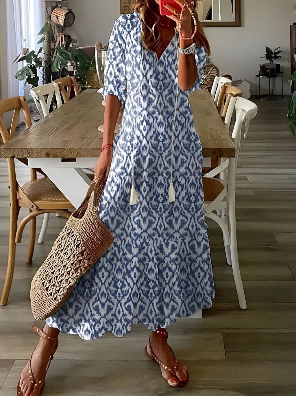 Sukienka maxi Wiera | Lekka, zwiewna w stylu boho na lato 0