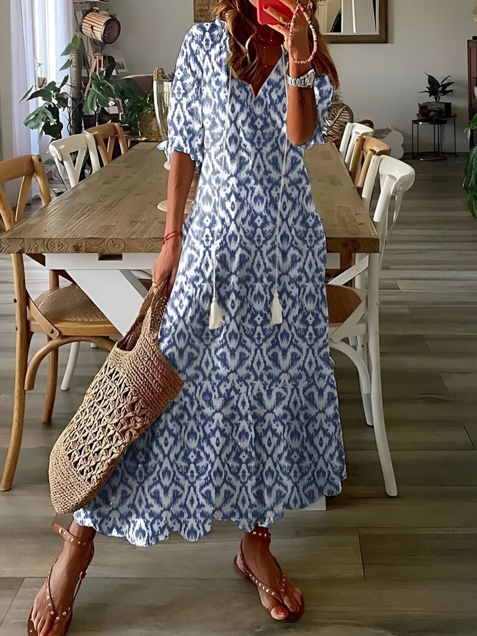 Sukienka maxi Wiera | Lekka, zwiewna w stylu boho na lato 0
