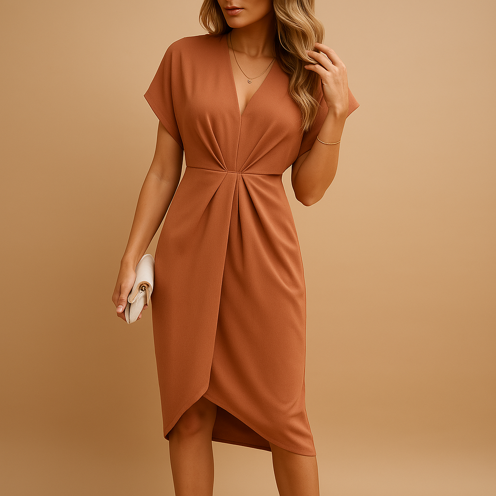 Sukienka midi Klara | Kopertowy krój, elegancka na wesele 2