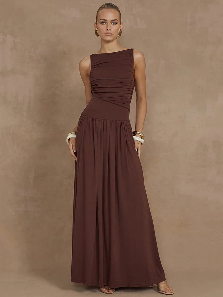 Sukienka wieczorowa Stella | Eleganckie Drapowanie, Rozkloszowany Dół 1