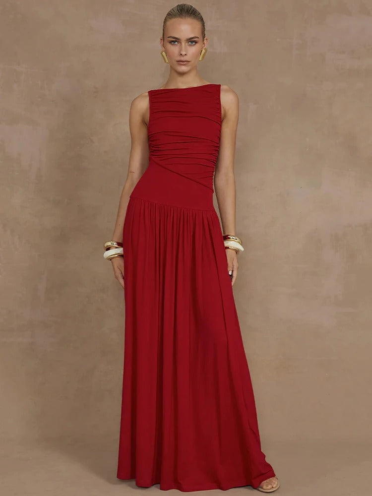Sukienka wieczorowa Stella | Eleganckie Drapowanie, Rozkloszowany Dół 4