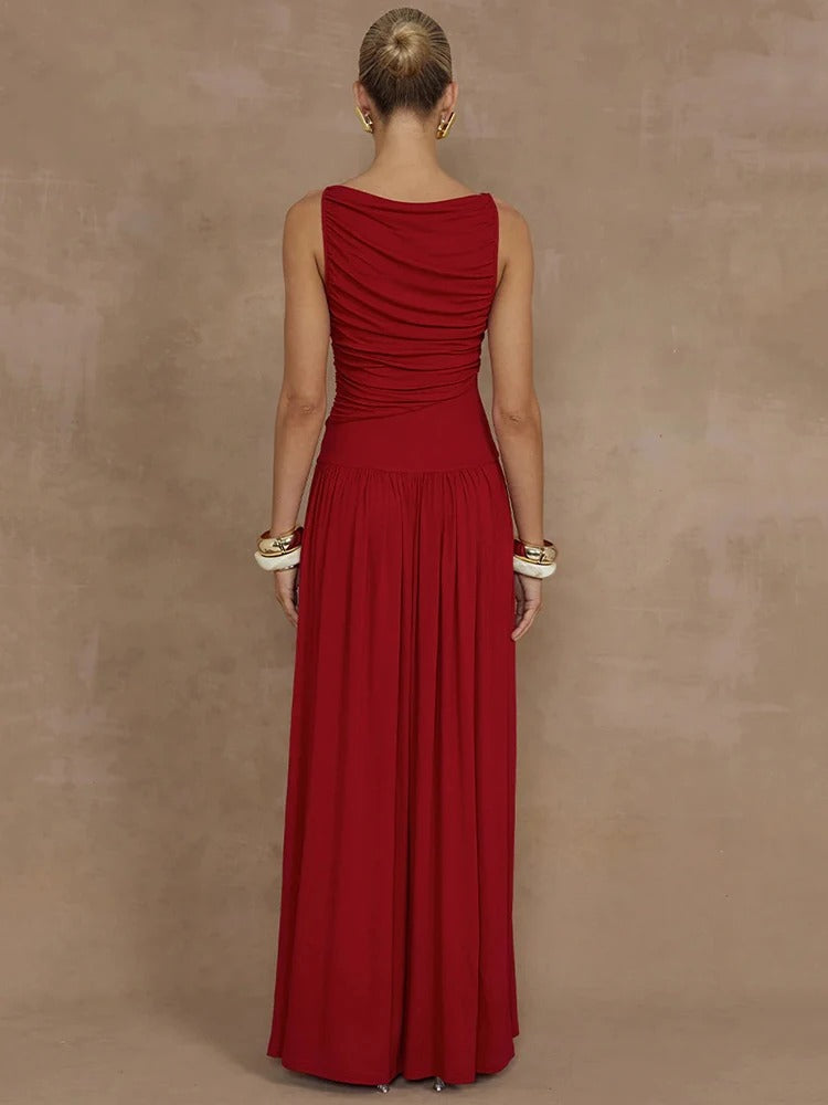 Sukienka wieczorowa Stella | Eleganckie Drapowanie, Rozkloszowany Dół 5
