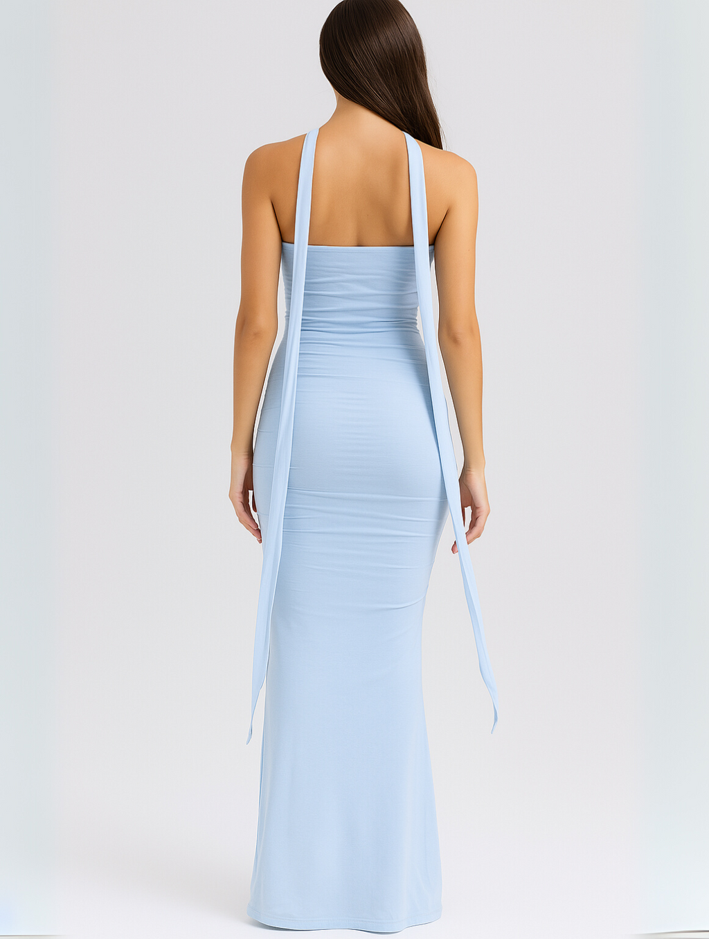 Suknia maxi Selena | Bez ramiączek, dekolt w serce, choker 3