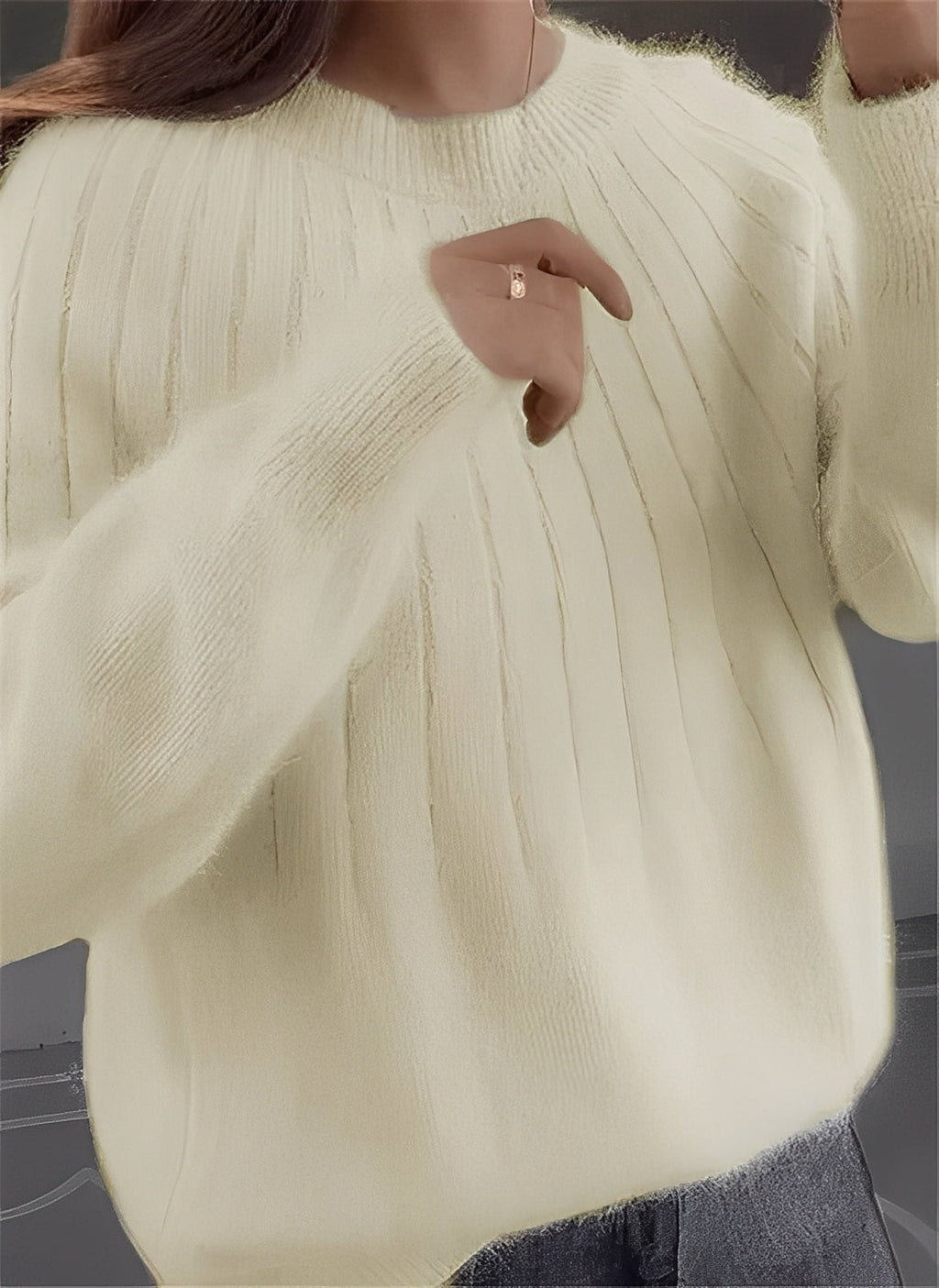 Sweter Cornelia damski | Luźny krój, kaszmir, elegancki design 0