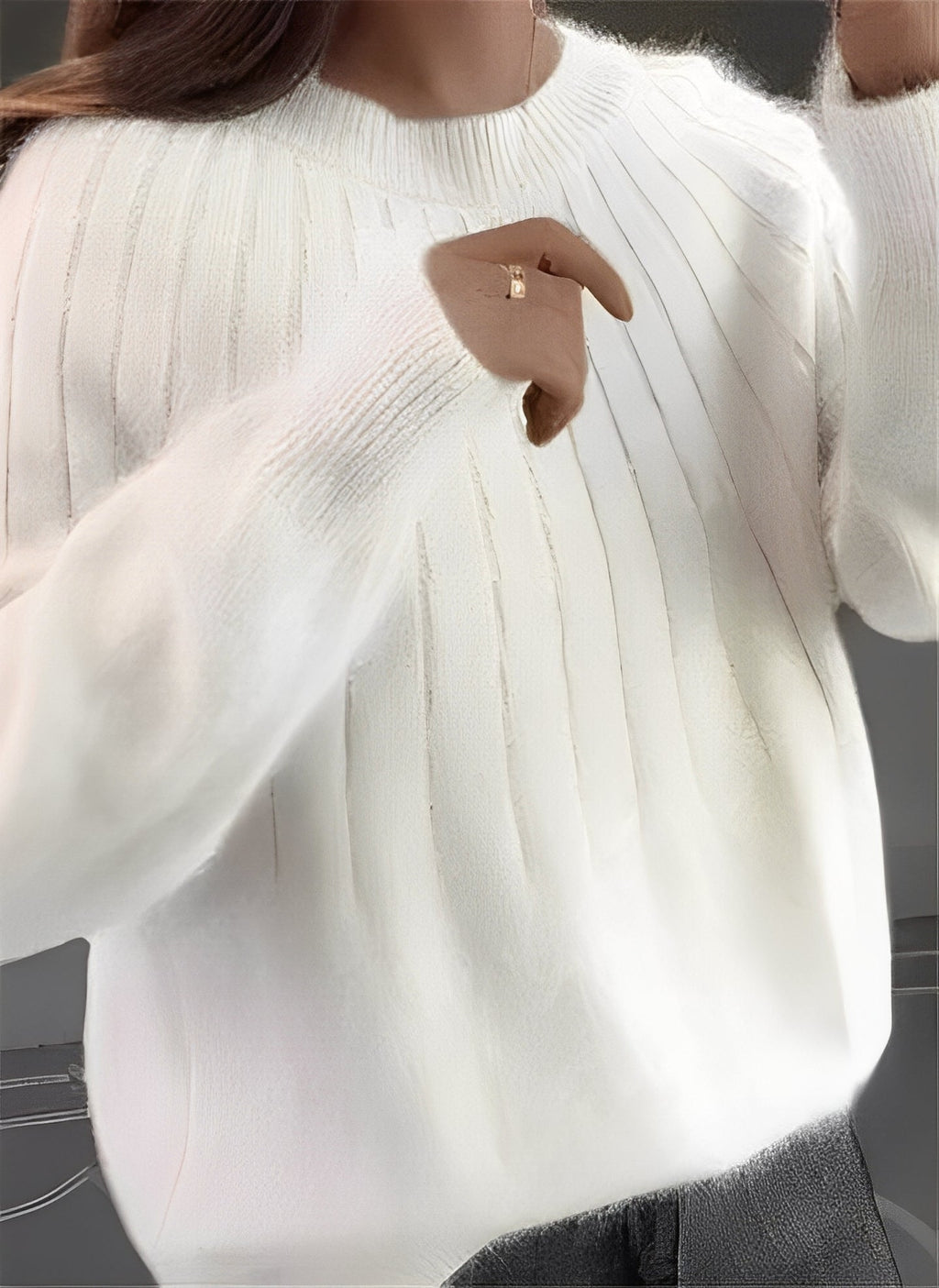 Sweter Cornelia damski | Luźny krój, kaszmir, elegancki design 3