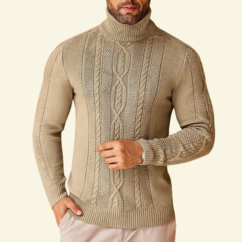 Sweter Henri męski | Premiumowa mieszanka tkanin, slim fit z wysokim golfem 0