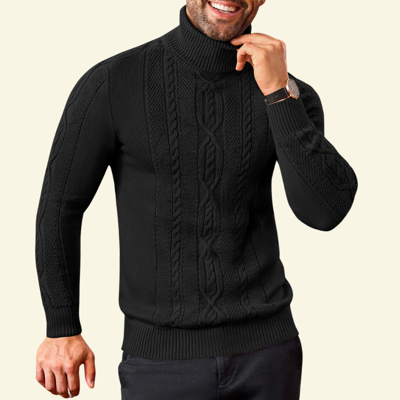 Sweter Henri męski | Premiumowa mieszanka tkanin, slim fit z wysokim golfem 3