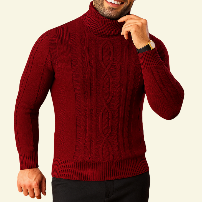 Sweter Henri męski | Premiumowa mieszanka tkanin, slim fit z wysokim golfem 5