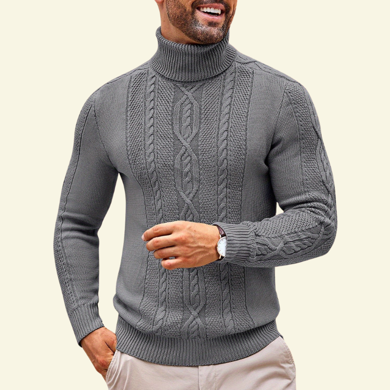 Sweter Henri męski | Premiumowa mieszanka tkanin, slim fit z wysokim golfem 9