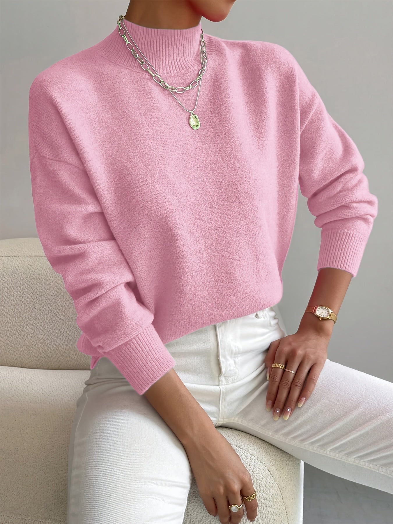 Sweter Iris dla kobiet | Miękka dzianina, półgolf, minimalistyczny krój 1