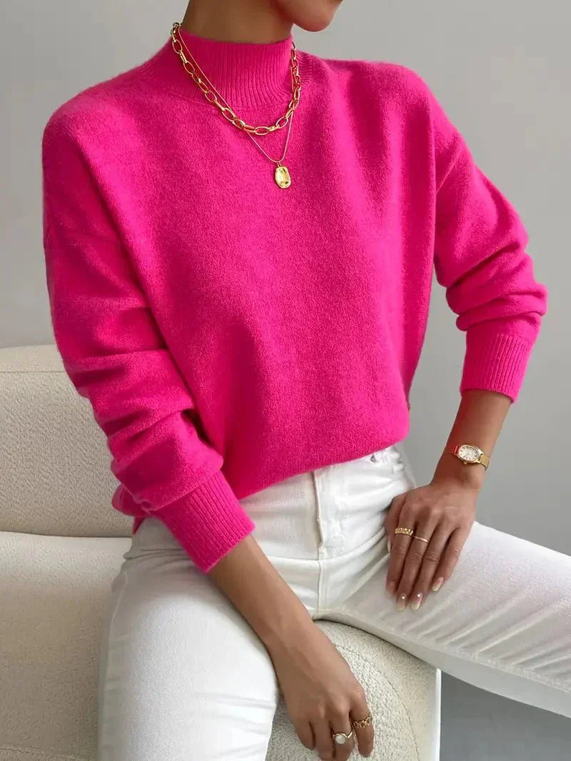 Sweter Iris dla kobiet | Miękka dzianina, półgolf, minimalistyczny krój 6