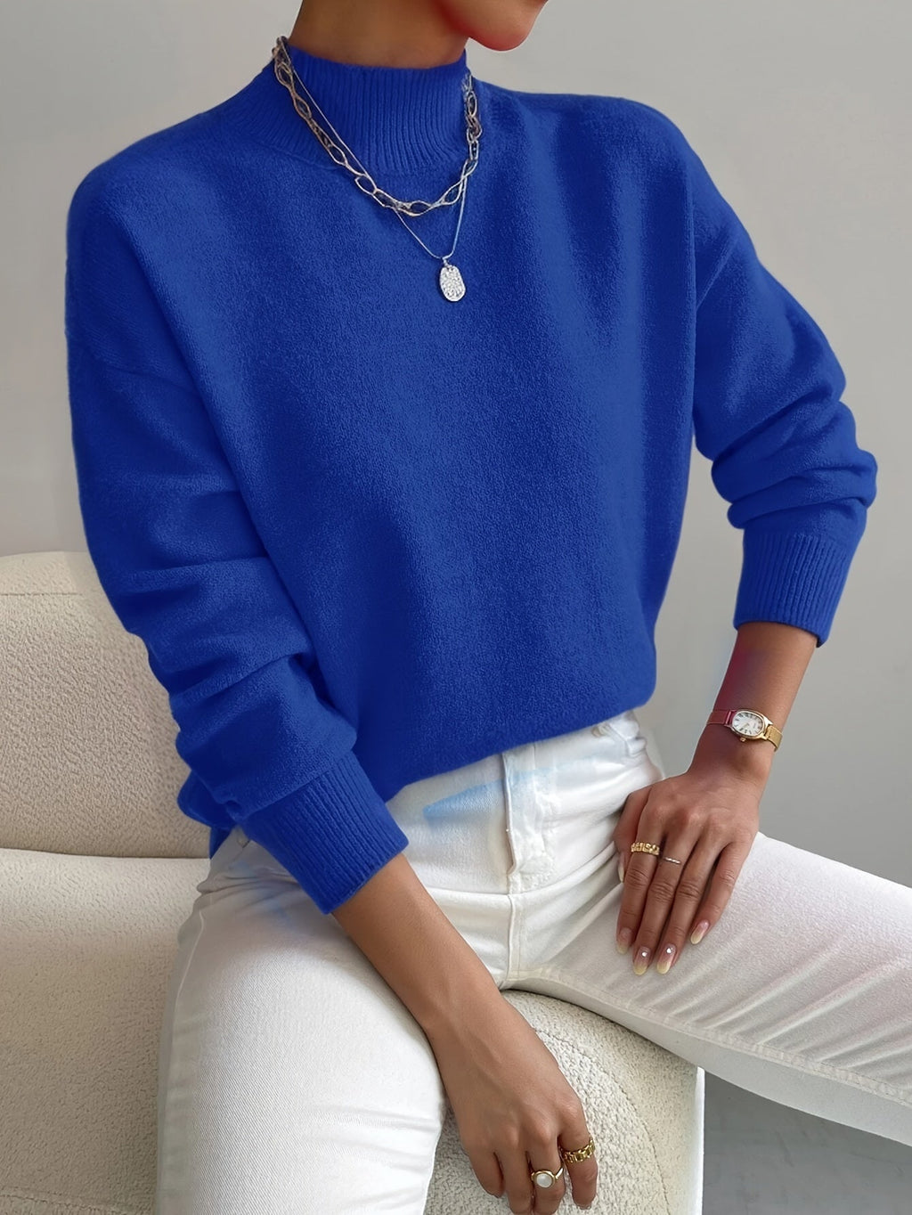Sweter Iris dla kobiet | Miękka dzianina, półgolf, minimalistyczny krój 7