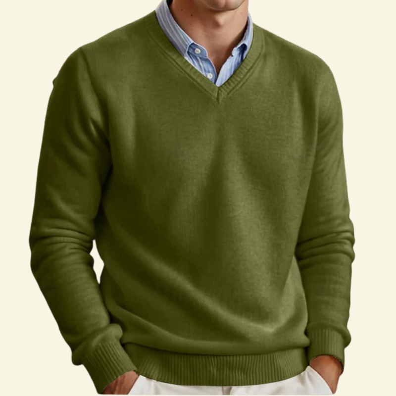 Sweter Laurent męski | Wełna, klasyczny dekolt w serek 3