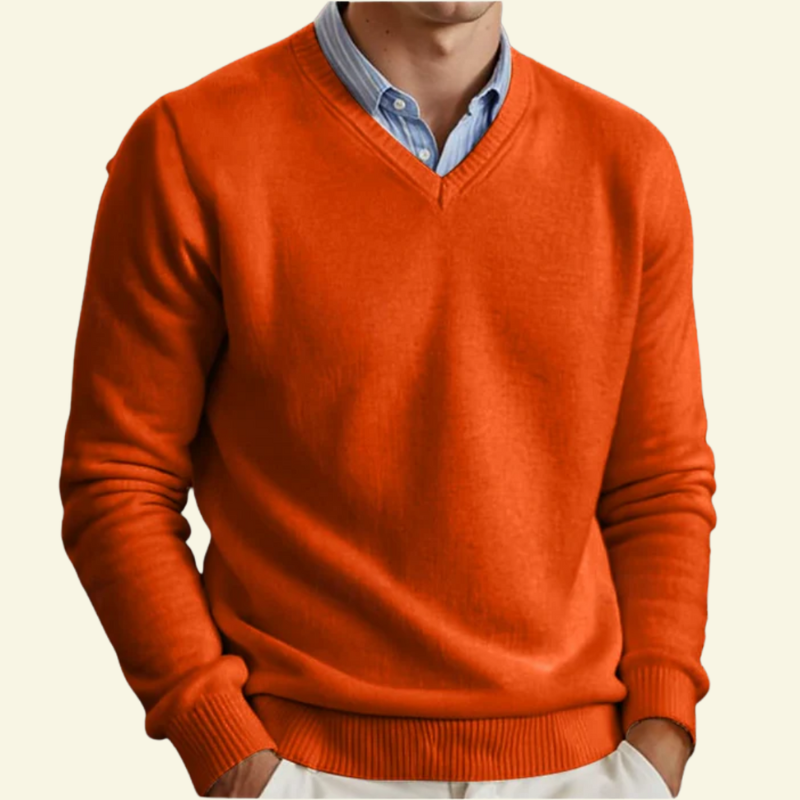 Sweter Laurent męski | Wełna, klasyczny dekolt w serek 4