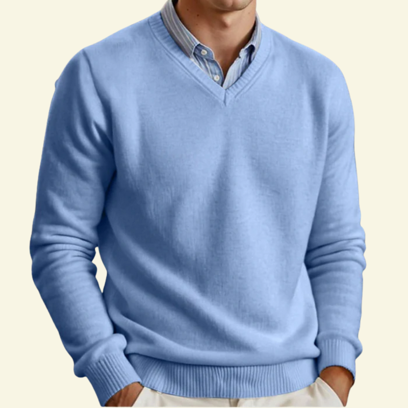 Sweter Laurent męski | Wełna, klasyczny dekolt w serek 5