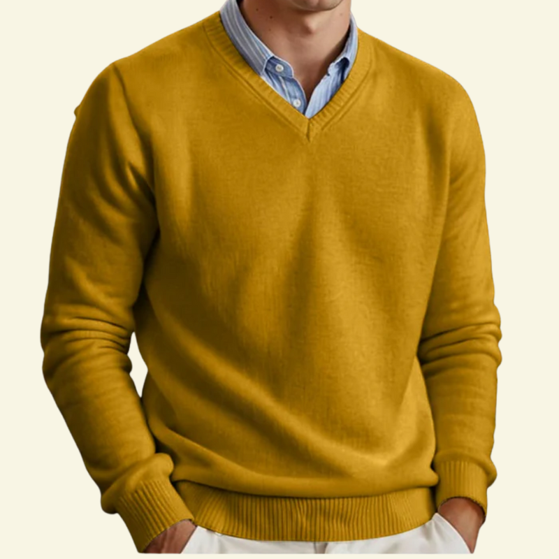 Sweter Laurent męski | Wełna, klasyczny dekolt w serek 6