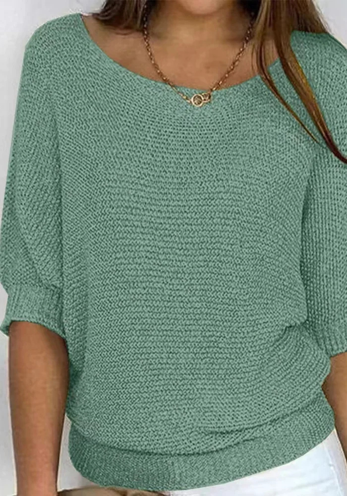 Sweter Lila dla kobiet | Luźny krój, dekolt łódka, rękawy do łokcia 4