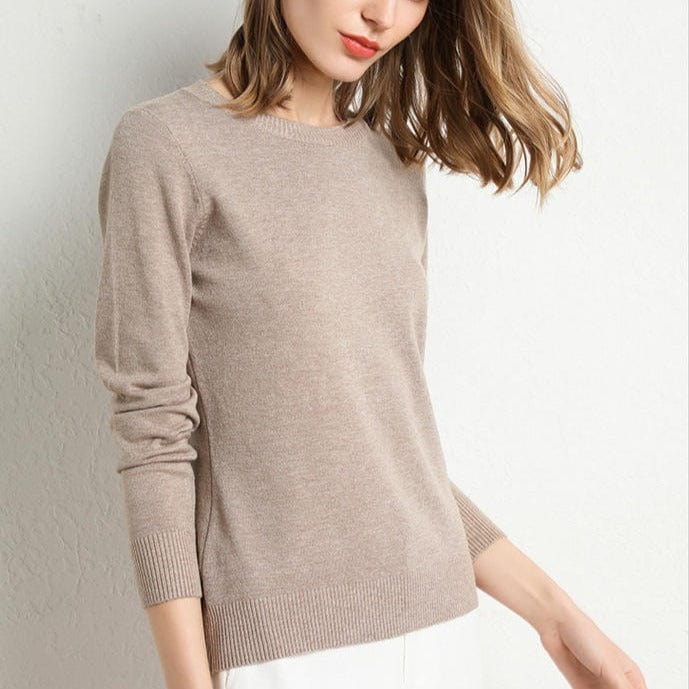 Sweter Mela damski | Klasyczny krój, okrągły dekolt, bawełna 4