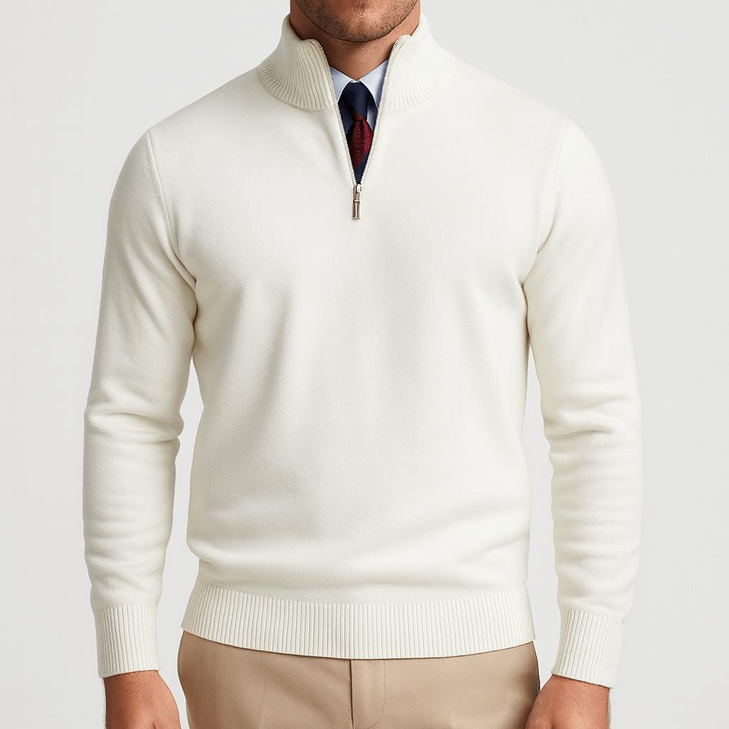 Sweter Miko damski | Mieszanka wełny, elegancki krój z zamkiem błyskawicznym 1