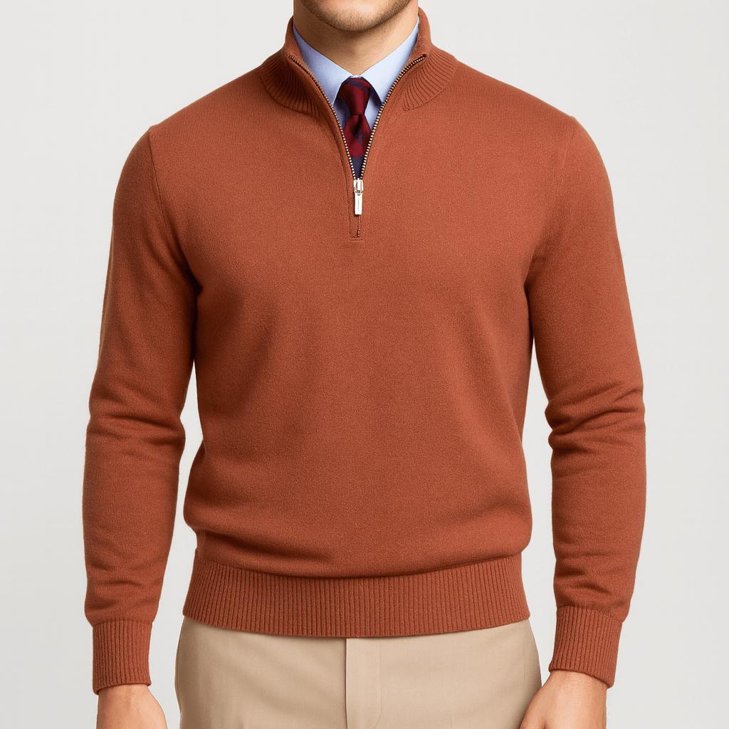 Sweter Miko damski | Mieszanka wełny, elegancki krój z zamkiem błyskawicznym 2