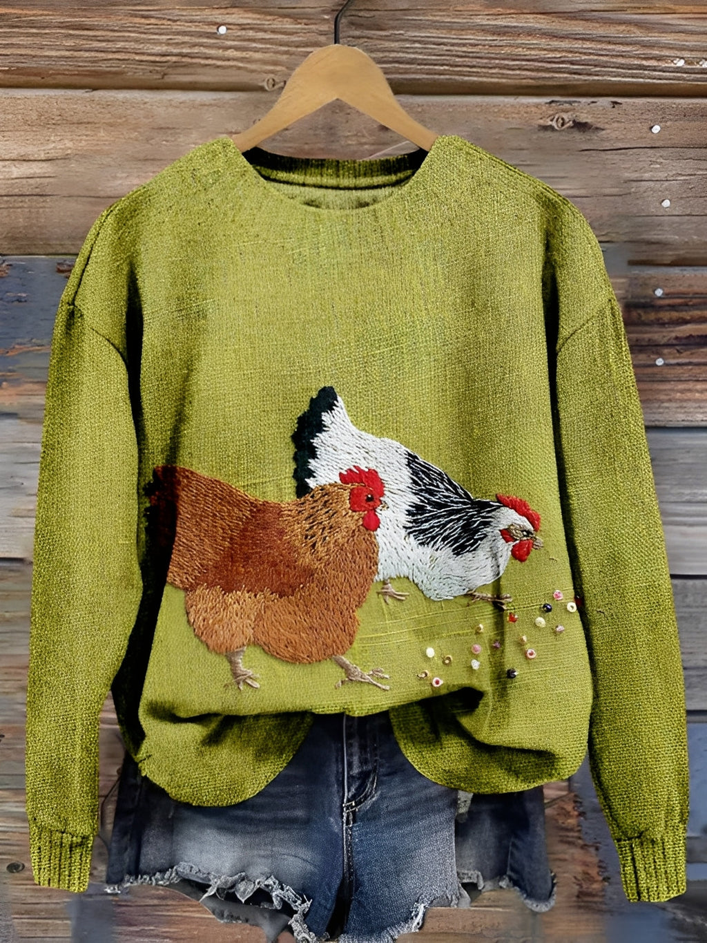 Sweter Tawnee | Wełna, Zabawny Wzór Owcy dla Damskich Swetrów 3