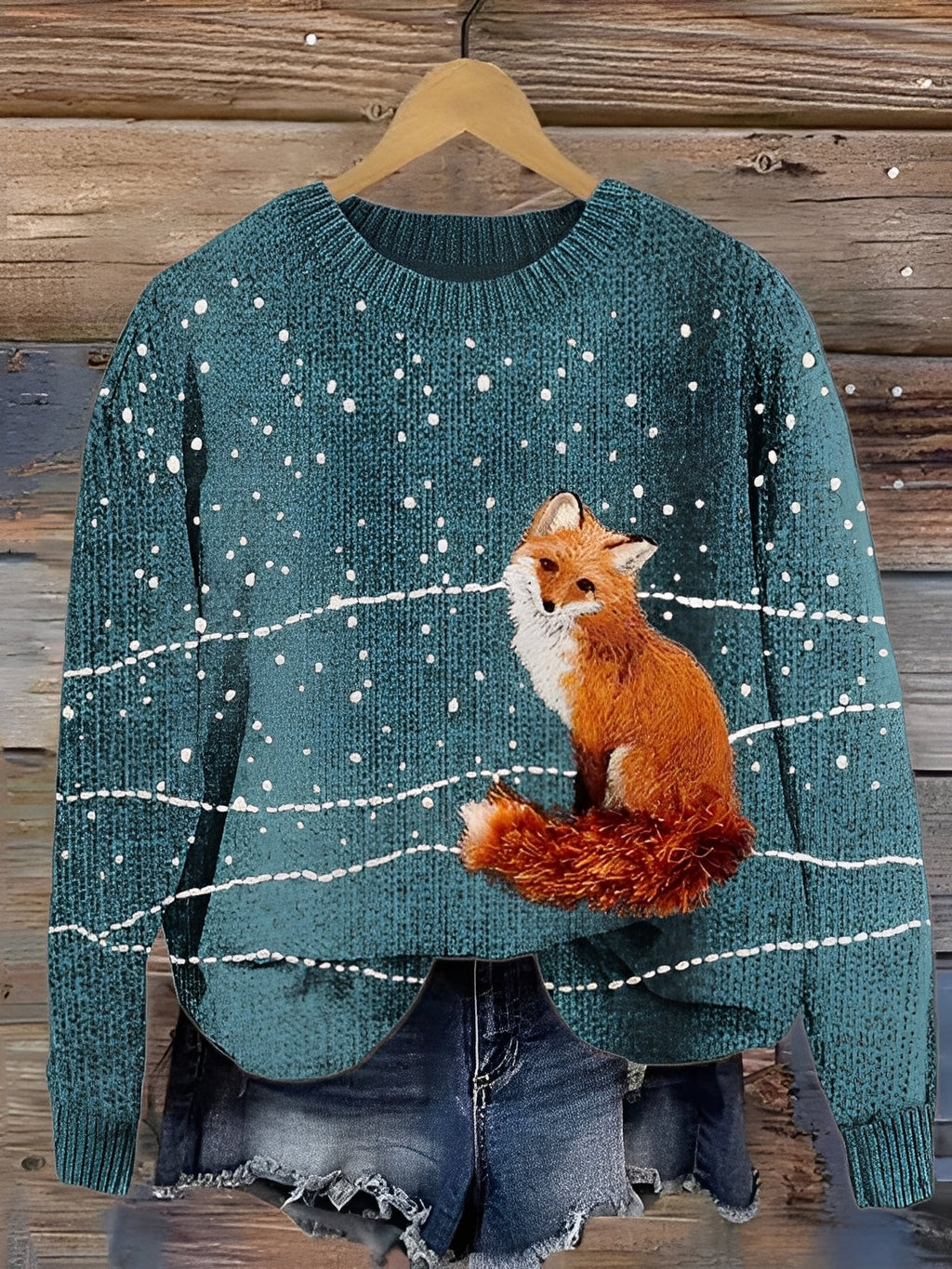 Sweter Tawnee | Wełna, Zabawny Wzór Owcy dla Damskich Swetrów 6