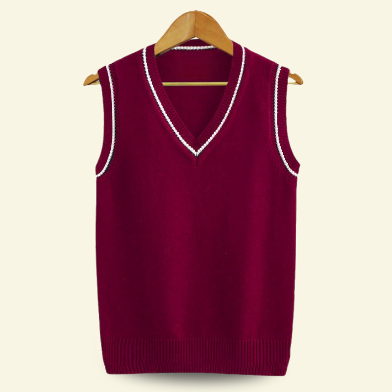 Sweter bez rękawów Marcel | Premiumowa mieszanka bawełny organicznej, styl college 1