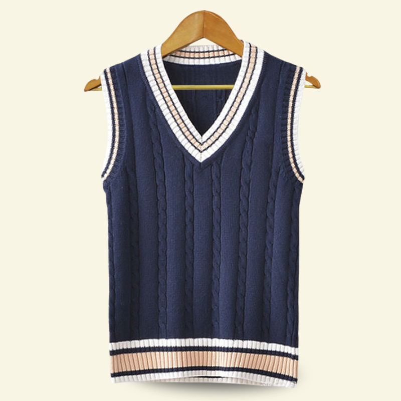 Sweter bez rękawów Marcel | Premiumowa mieszanka bawełny organicznej, styl college 4