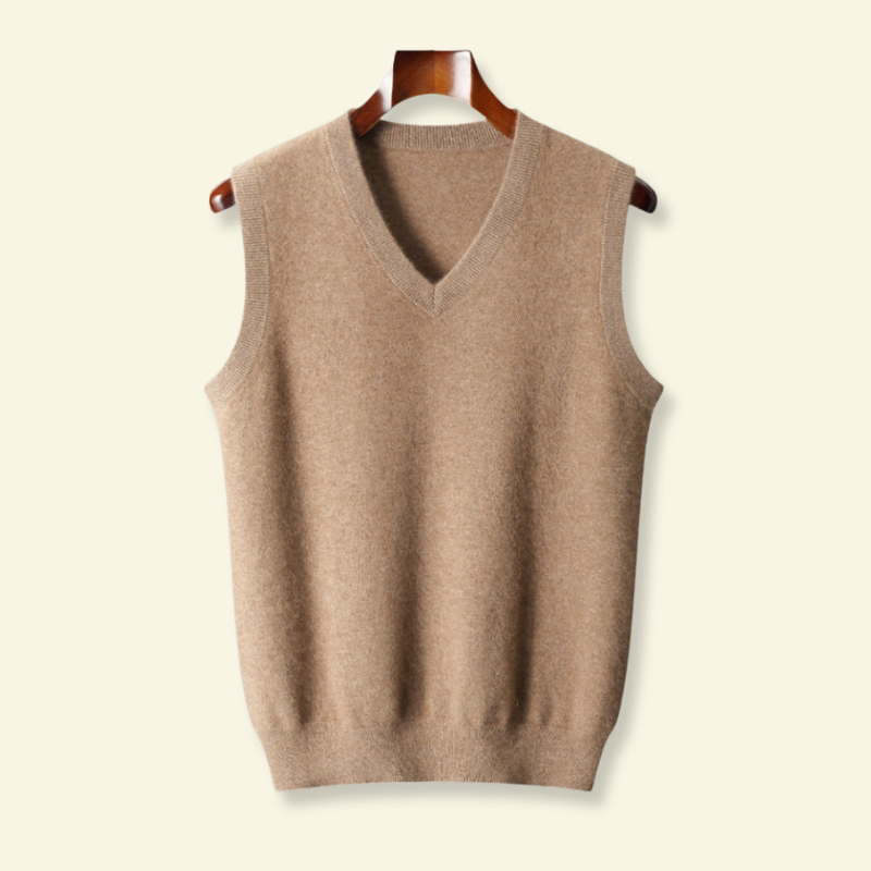Sweter bezrękawnik Aurelien | Miękka wełna, elegancki dekolt w serek 0