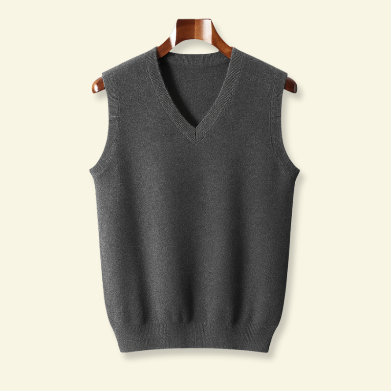 Sweter bezrękawnik Aurelien | Miękka wełna, elegancki dekolt w serek 6