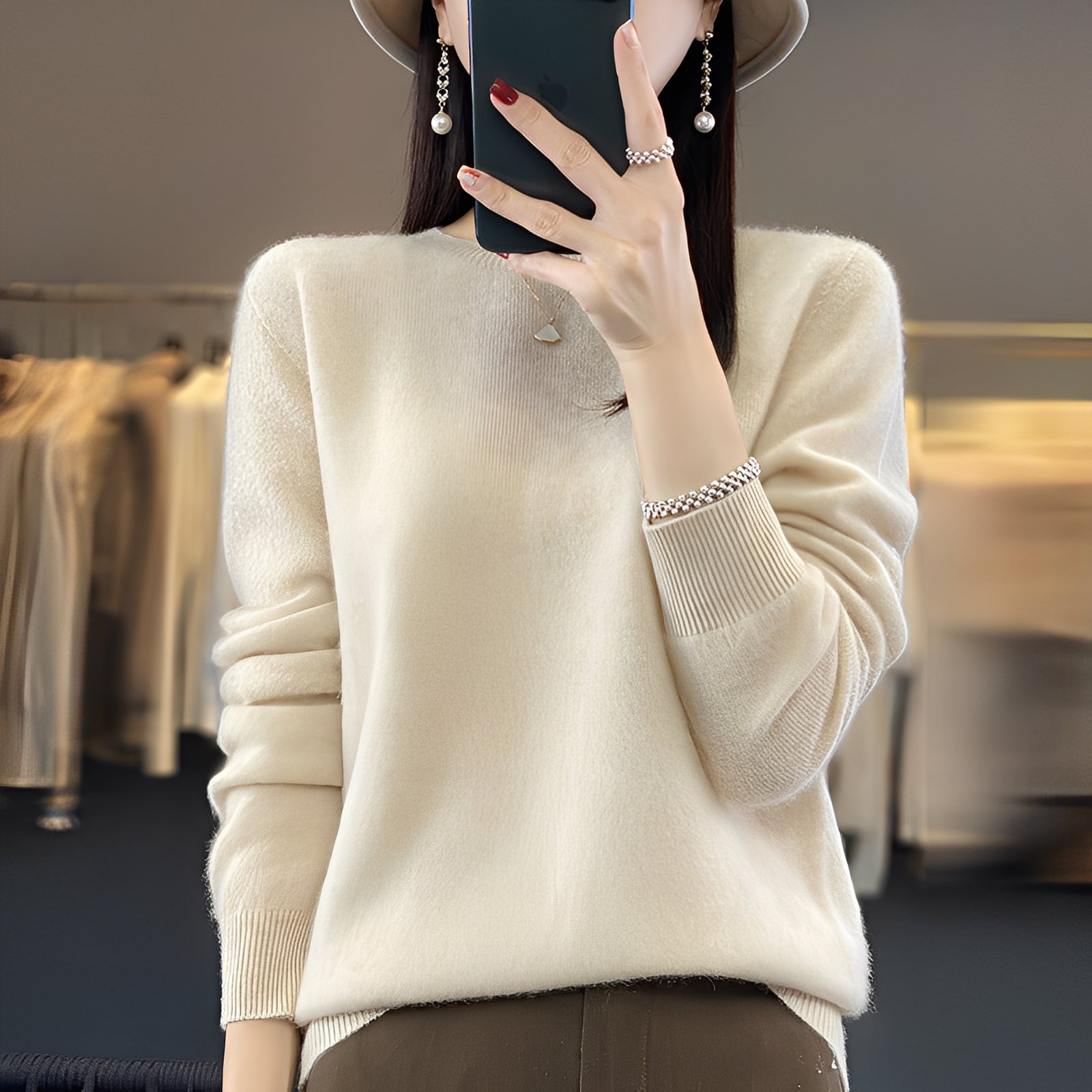 Sweter kaszmirowy Cheyanne | Elegancki krój, okrągły dekolt, wysoka jakość 0