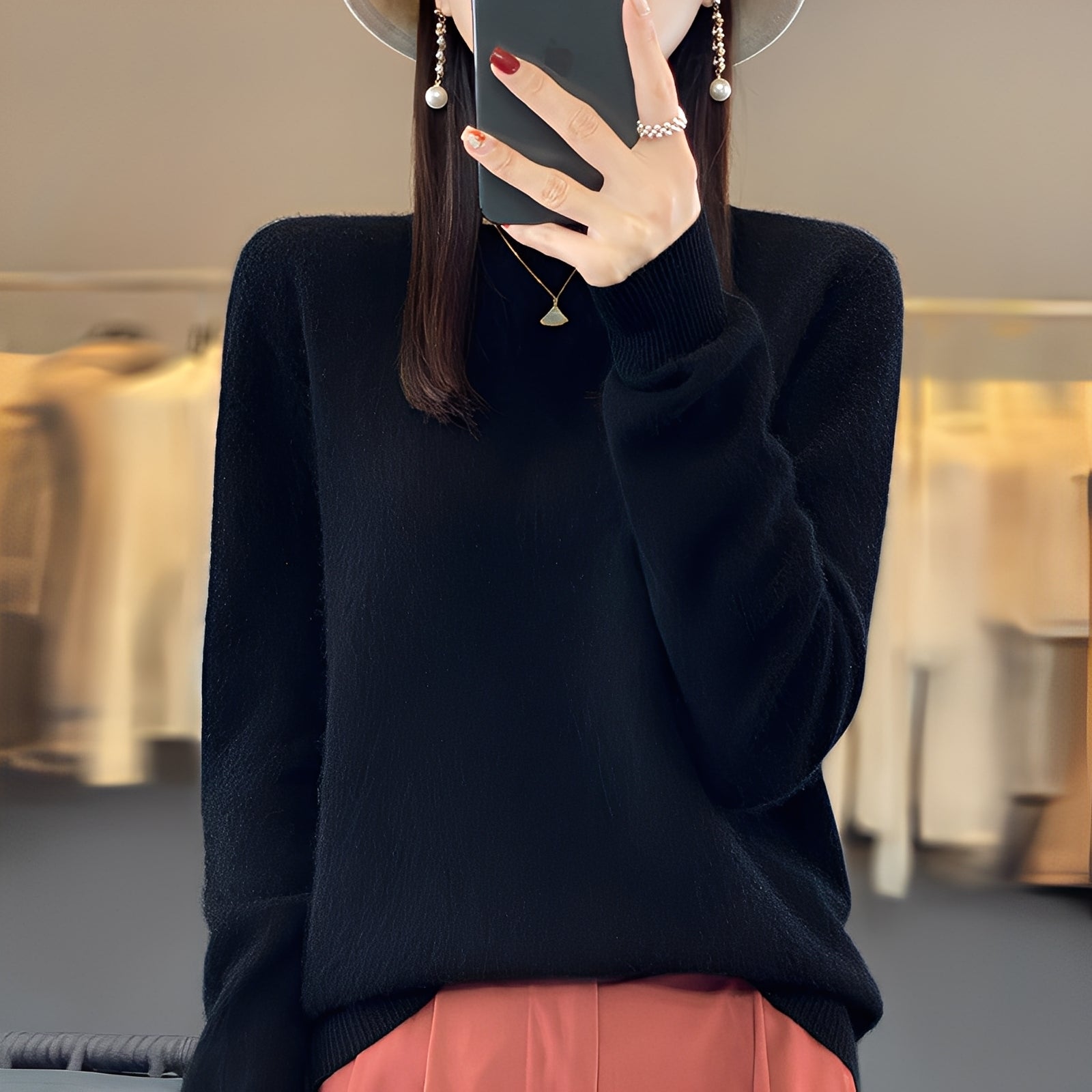 Sweter kaszmirowy Cheyanne | Elegancki krój, okrągły dekolt, wysoka jakość 7