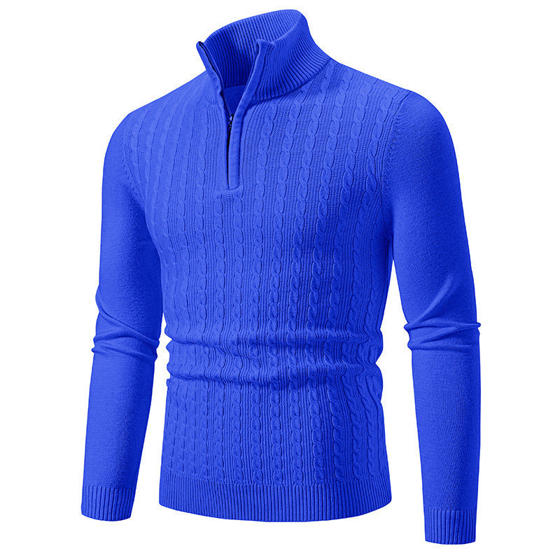 Sweter męski Derryl | Wzór warkoczowy, elastyczny golf, miękka mieszanka dzianinowa 1