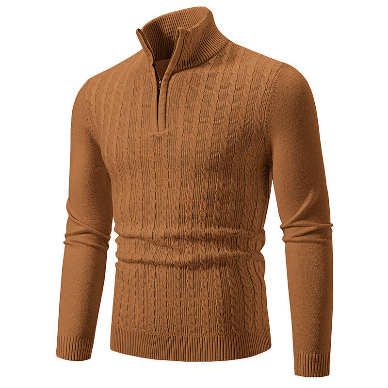 Sweter męski Derryl | Wzór warkoczowy, elastyczny golf, miękka mieszanka dzianinowa 2